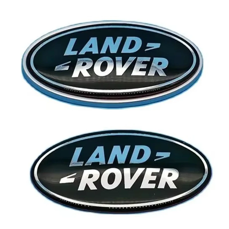 2Pcs 3d Aluminium Logo Land Rover Car Front Sticker Rear Trunk Badge For Land Rover Range Rover Freelander Discovery Defender