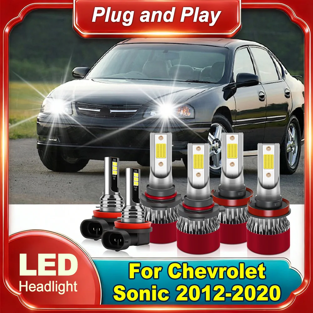 

Car LED Headlight High Low Beam Headlamp Fog Light 6000K COB Chips For Chevrolet Sonic 2012-2017 2018 2019 2020 Canbus Car Light