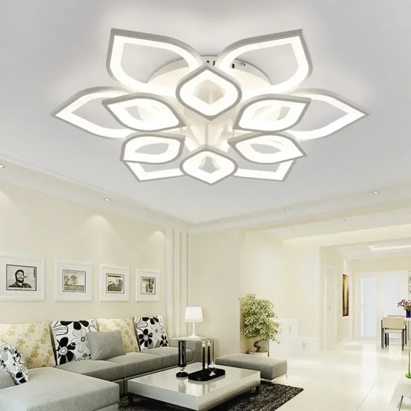 Imagem -05 - Luzes Led Flor de Lótus Mestre Lâmpadas Teto para Decoração do Quarto Estudo Simples Moderno Criativo Personalidade Arte Quarto Hall Lustre