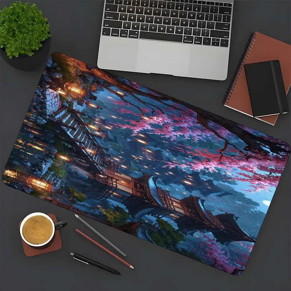 

ntasy Pink Moon & Waterfall Mouse Pad - Unique Nature Design for Gamers