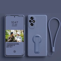 Liquid Silicone Lanyard Stand Holder Phone Cover For Honor 400 300 200 Lite 100 90 80 GT 70 60 Pro 50 SE Soft Shockproof Case