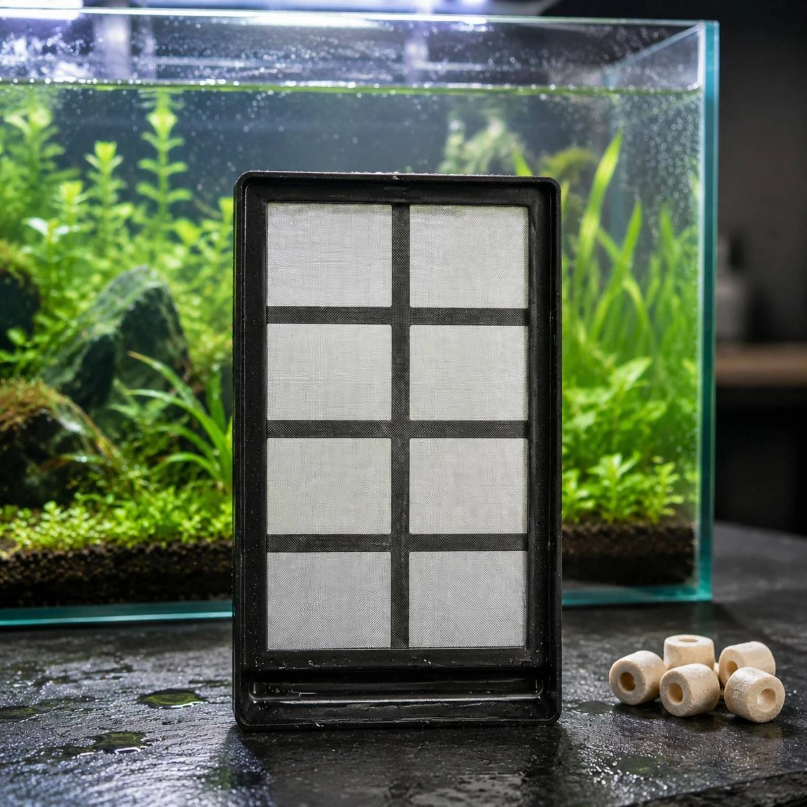 Double-Layer Filter Screen Box Layered Design Aquarium Filter Screen Box Aquarium Intake Cover Inclined Surface Aquatic Aquarium