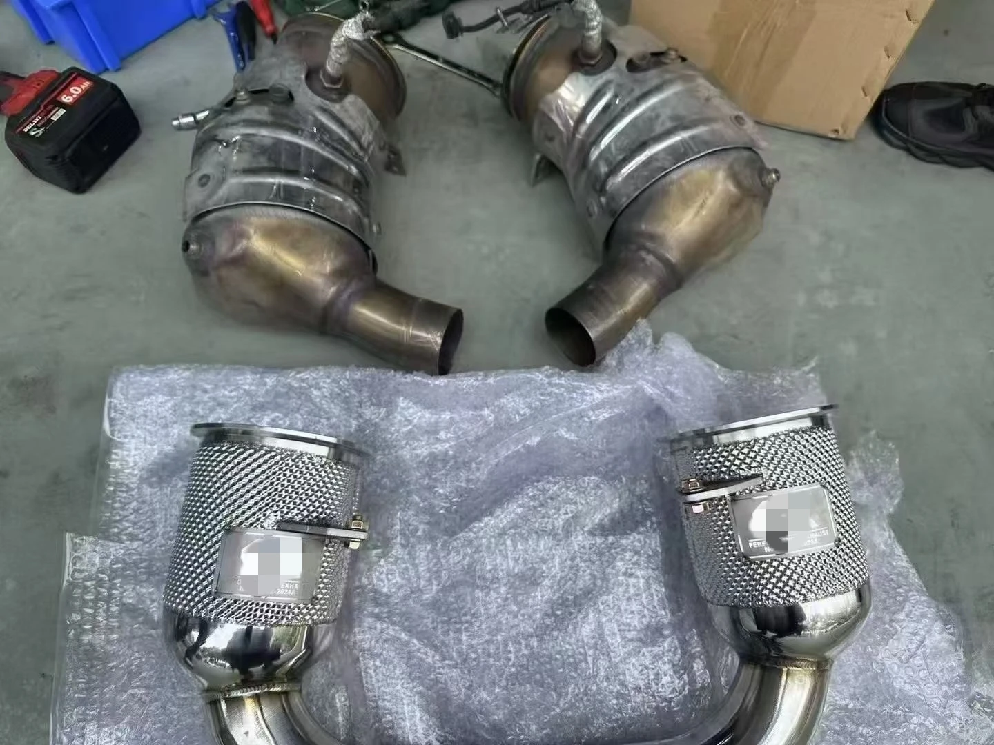 ACE für Porsche 911 992 3.0T Hochleistungs-Auspuff-Downpipe SUS304 Hochwertiger Auspuffkrümmer mit Katalysator Auspuffrohr – Detail 13