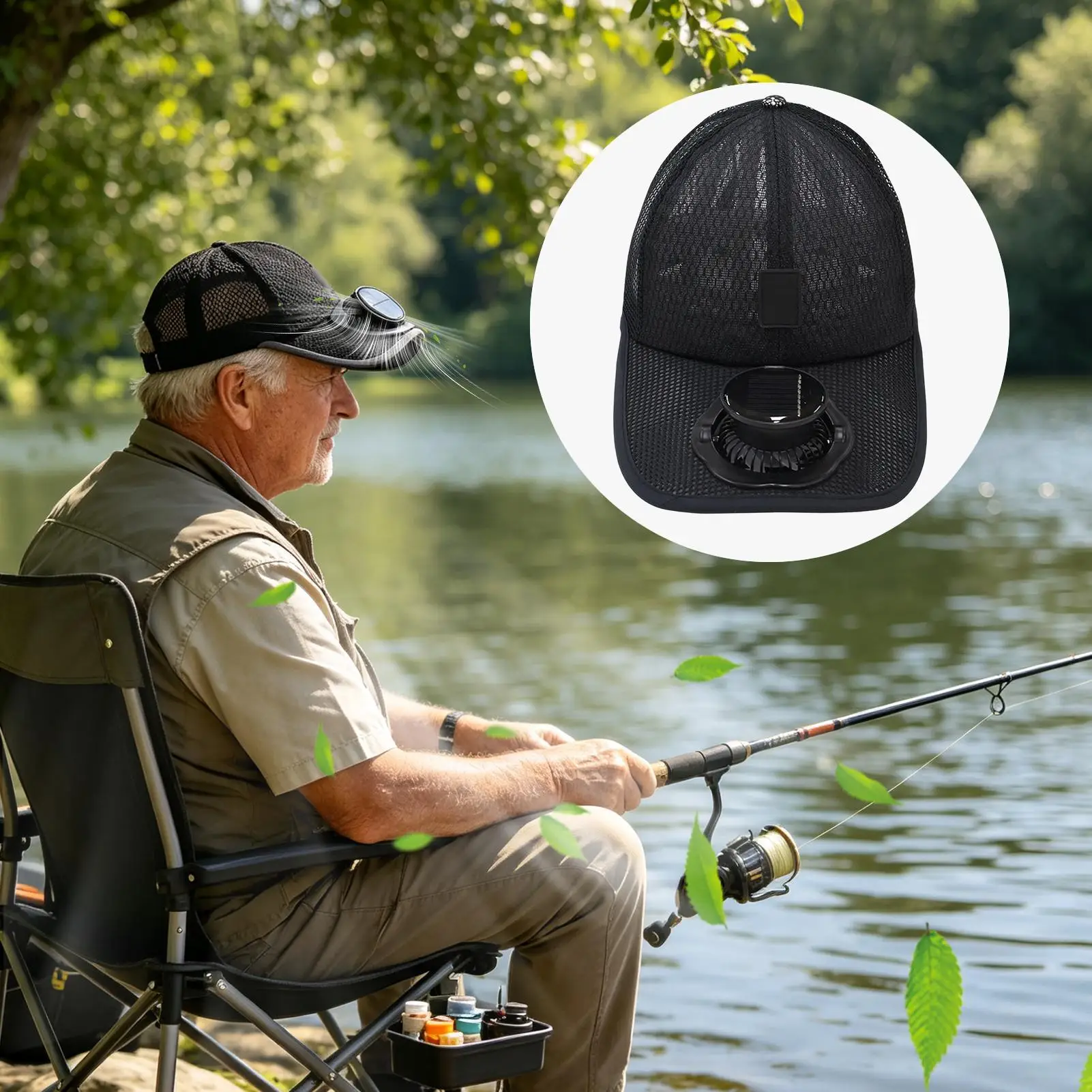 Solar Fan Hat 3 Speeds Solar Cooling Sun Protection Cooling Hat With Fan For Commuting Fishing Walking Hiking Camping Travel