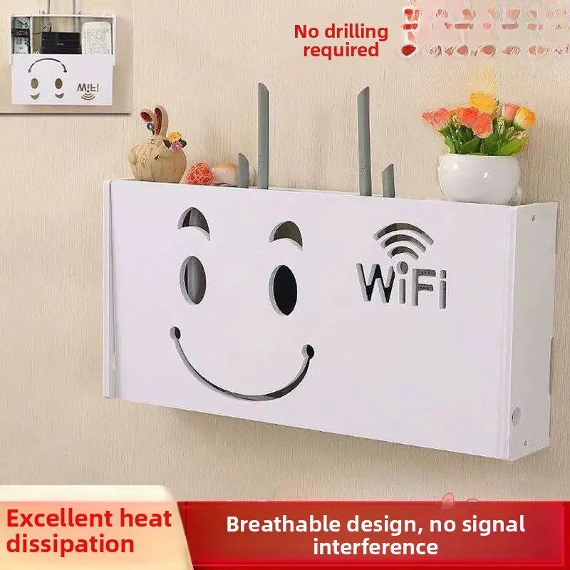 Wireless Wall-Mounted Router Concealment Box  Camera Holder No-Drilling Required Storage Box ABEYINUOR Love Beige No
