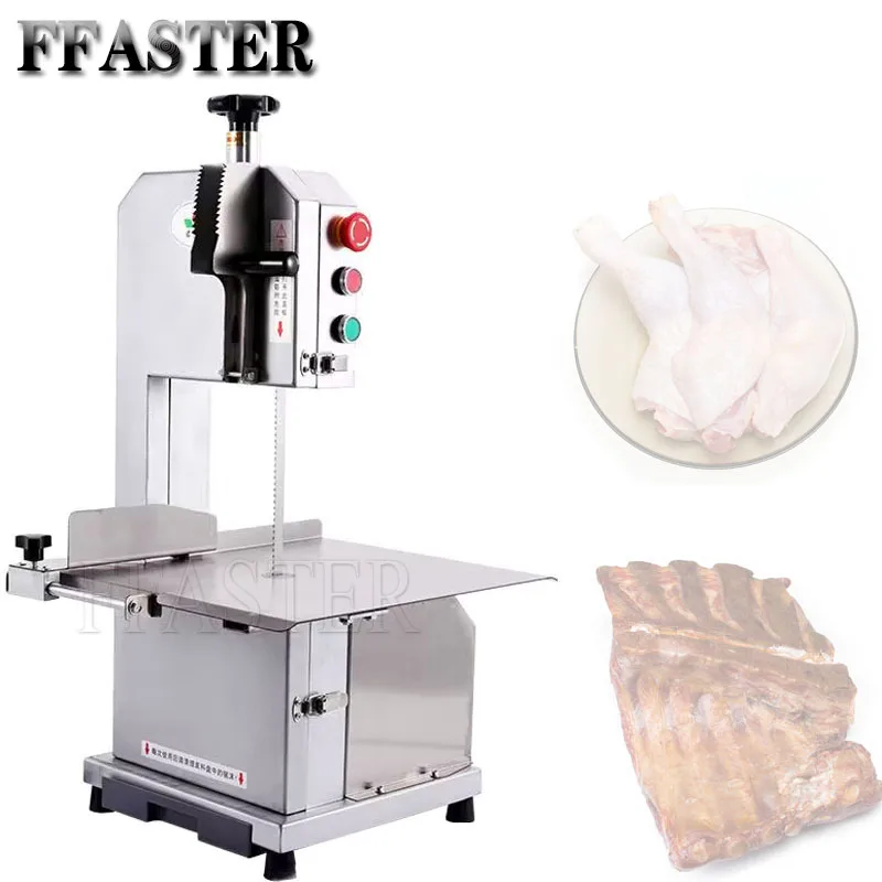 Electric Meat Bone Slicer Cutting Machine 850W Desktop Supermarket Kitchen Chopper Food-Grade Frozen Meat/ Bone/Fish Saw Cutter