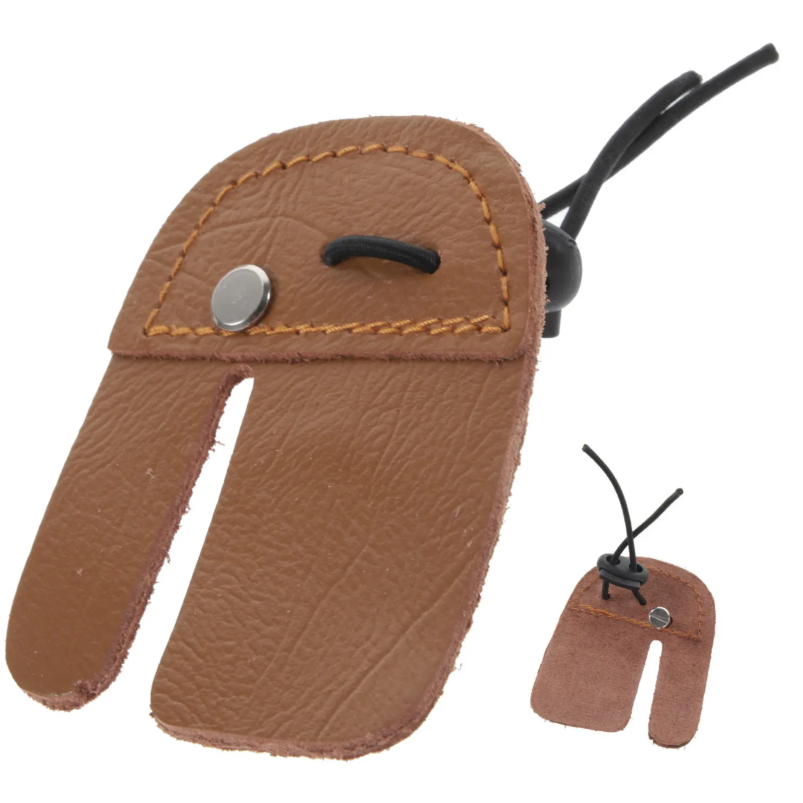 Double-Layer Genuine Cow Archery Finger Tab with Litchi Grain Surface for Enhanced Grip Stability Protection Comfort Fit