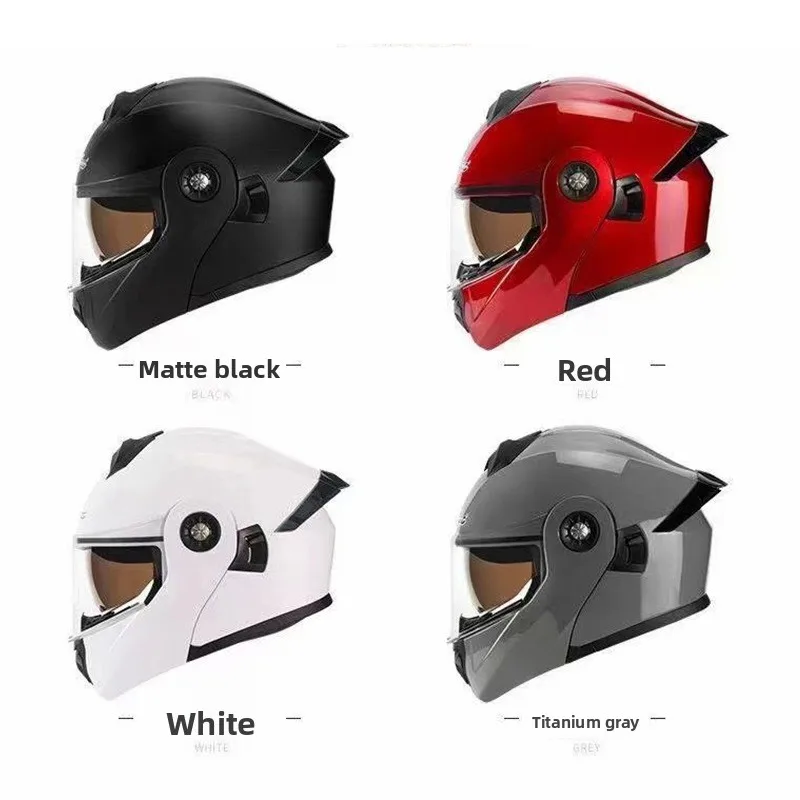 

Motorcycle Helmet Peeling Helmet Men's Electric Vehicle Full Helmet Women's Cycling Double Lens Wholesale Battery Car