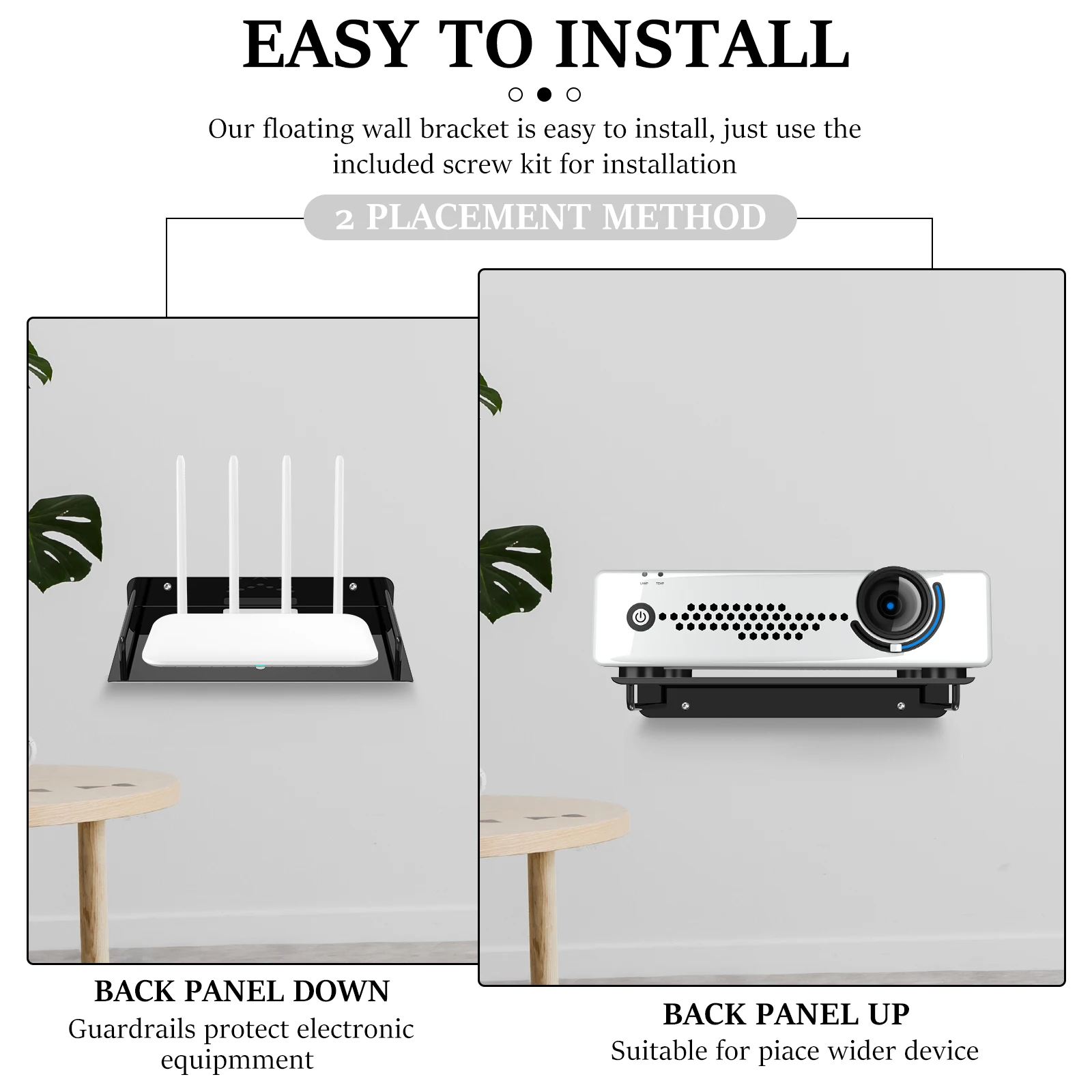 جدار جبل الجرف قوس رف معلق الجرف لجهاز العرض كابل التلفزيون صندوق راوتر المتكلم الصوت كاميرا بار الألعاب ديكور العرض #5