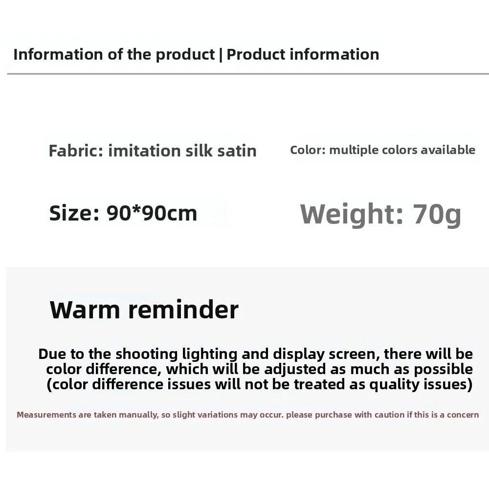 Fashion Versatil Hair Scarf Elegant Soft Turban Wrap Satin Finish Head Wrap Outdoor Wear