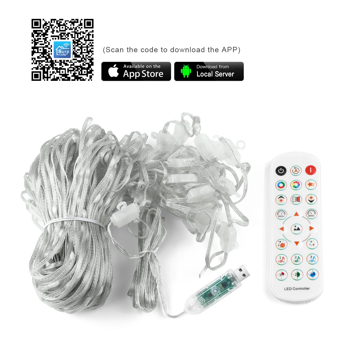 Smart Curtain Lights Christmas LED String Light USB 5V Room Outdoor Garden Decor Garland Fairy Lights DIY Text Pattern Display