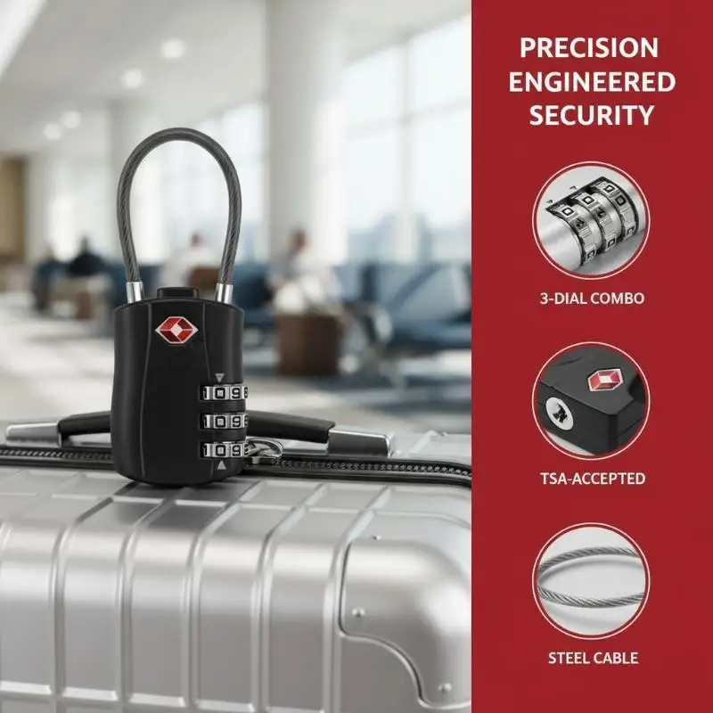 Travel TSA Customs Lock Password Changeable Lock 3 Digit Portable Durable Zinc Alloy Suitcase Luggage Backpack