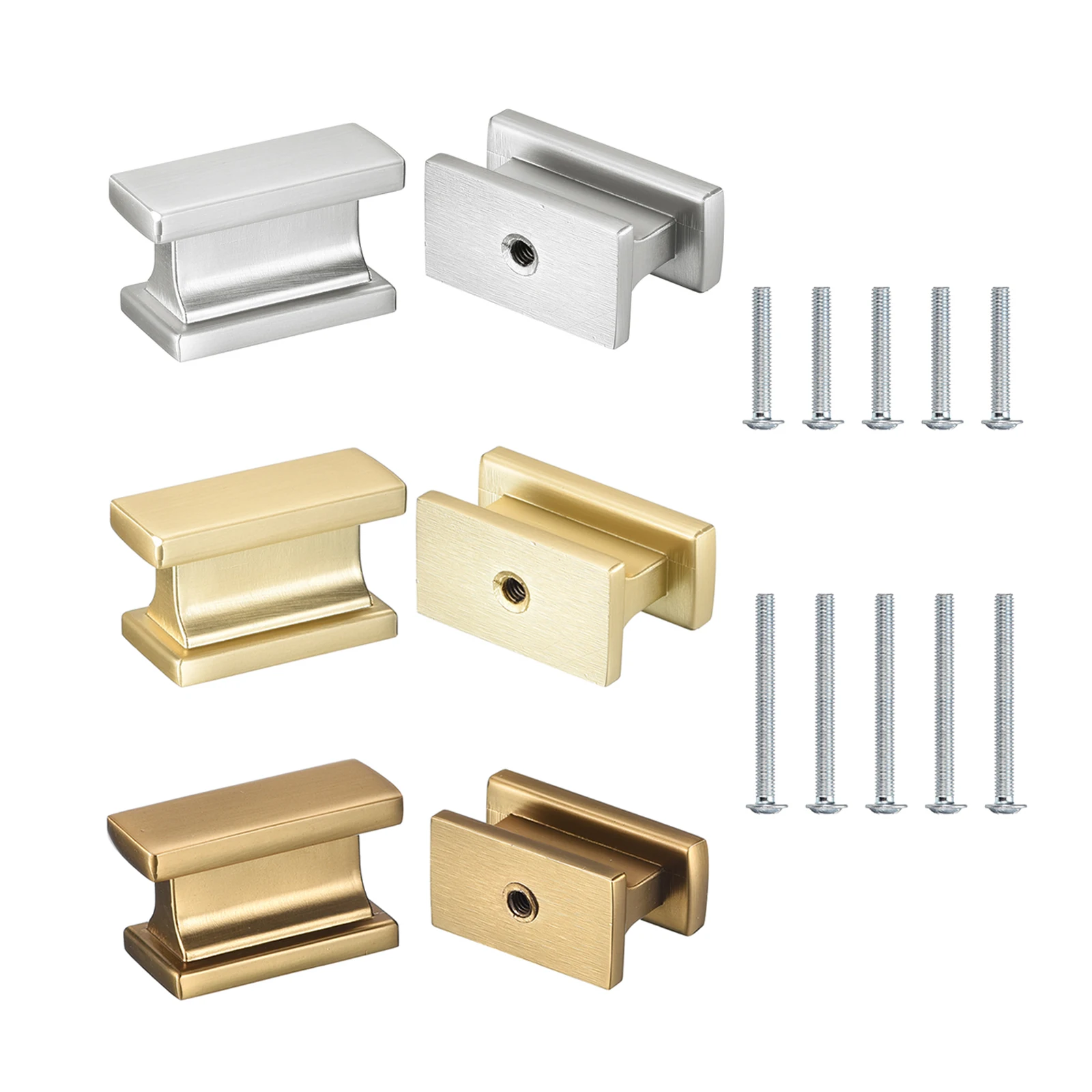 

20Pcs Square Cabinet Knobs Single Hole Drawer Door Handles Cabinet Pulls Cupboard Handle Knobs with Screws Furniture Hardware