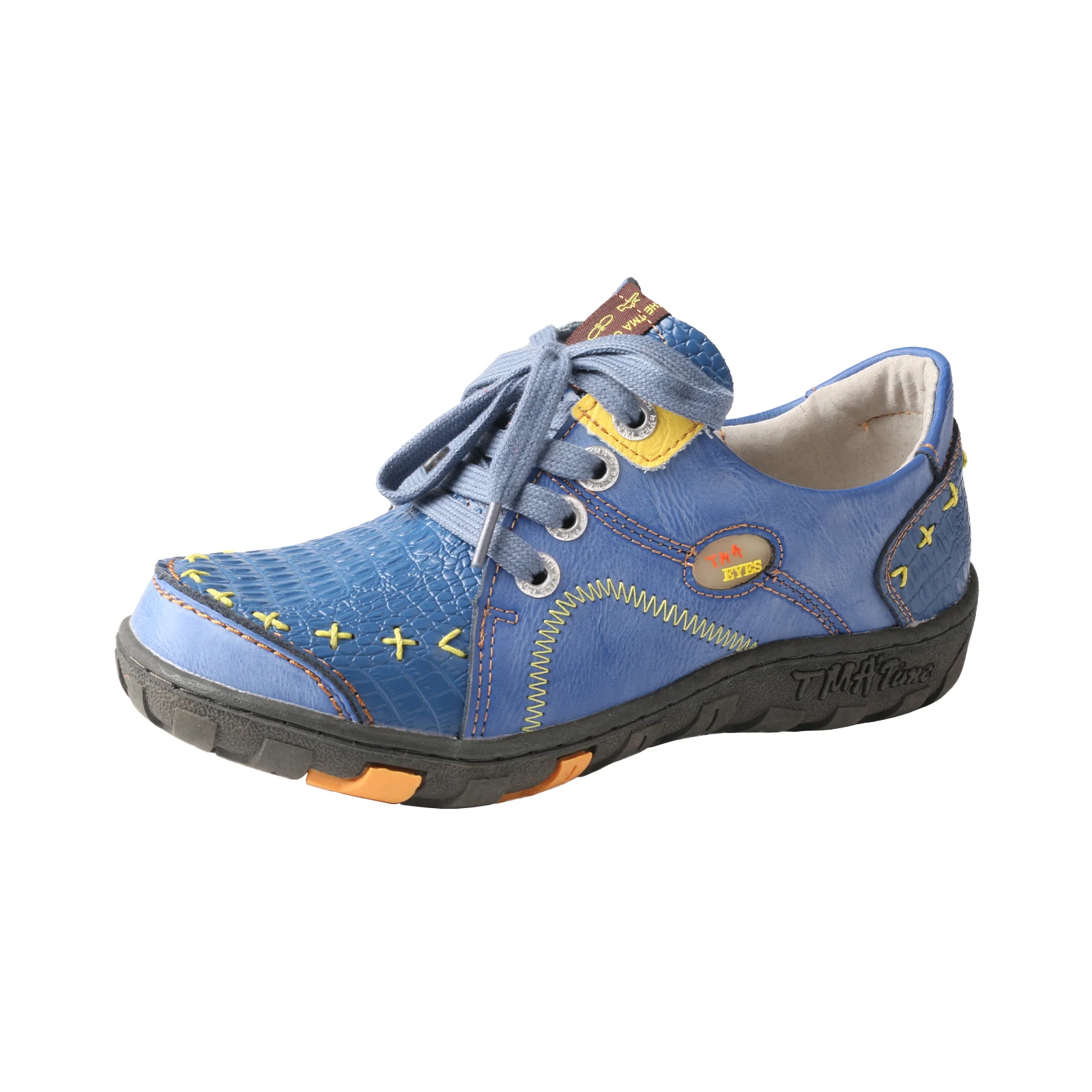 TMA EYES Mehrfarbige, niedliche und vielseitige, farblich kontrastierende, handgenähte flache Schuhe, leichte Freizeitschuhe für Damen – Detail 5