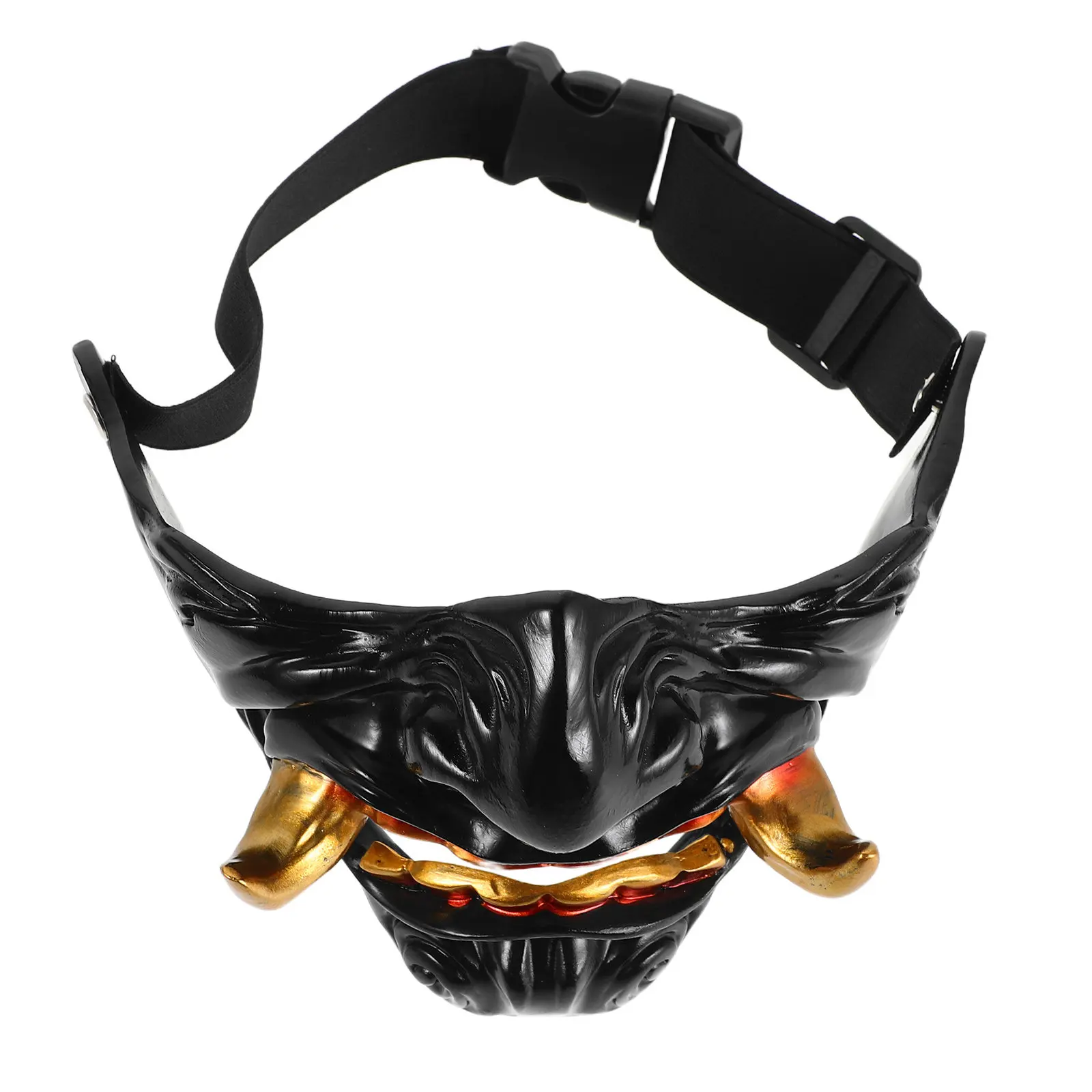 Authentic Japanese Half Face Resin Mask Cosplay Costume Accessory Scary Samurai Demon Mask Halloween Masquerade Ball