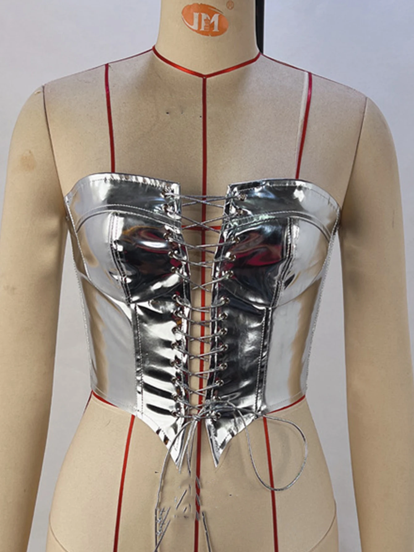 Sexy y2k clothes leather corset crop top women summer body night club party halter tank top festival outfits cropped tube tops