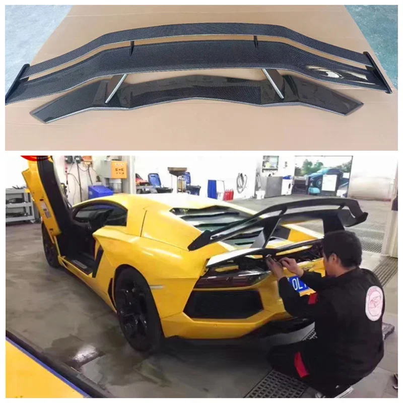 High Quality Real Carbon Fiber & FPR Rear Trunk Lip Spoiler Wing Fits For Lamborghini Aventador LP700 2012-2018