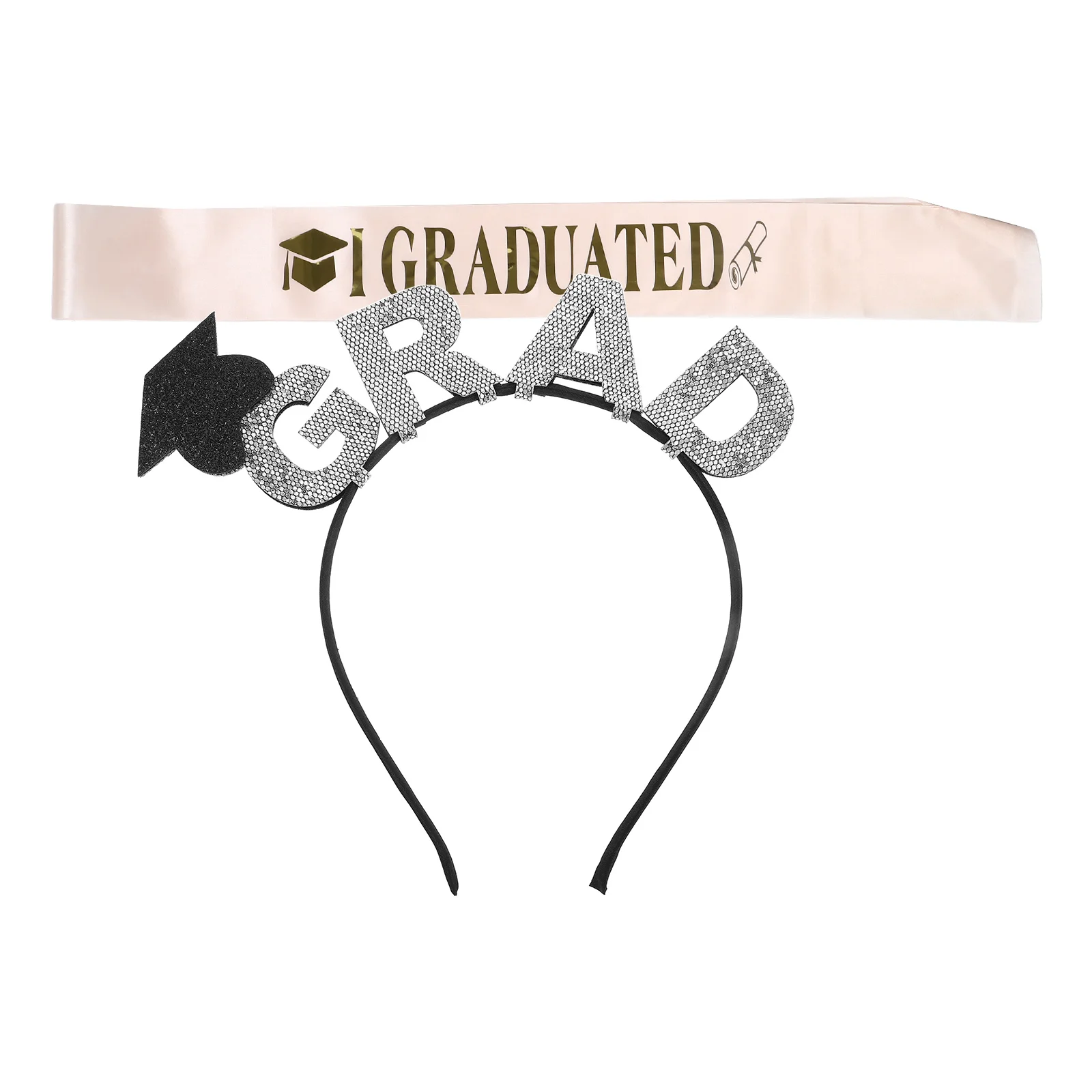 

2 pcs Graduation Headb Set Lightweight Comfortable Unique Design Party Hairb Accessories Graduate Cap