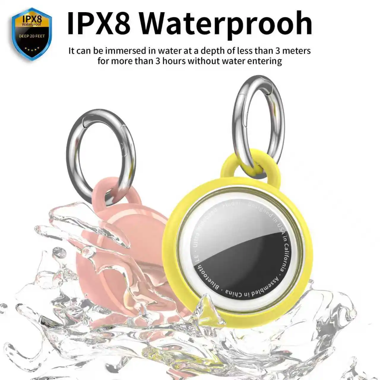 Eayburst TPU Wasserdichte Hülle für Apple Airtag Halterung Stoßfest Anti-Verlust Schlüsselanhänger Airtags Zubehör für Schlüssel Taschen Gepäck Haustiere – Detail 5