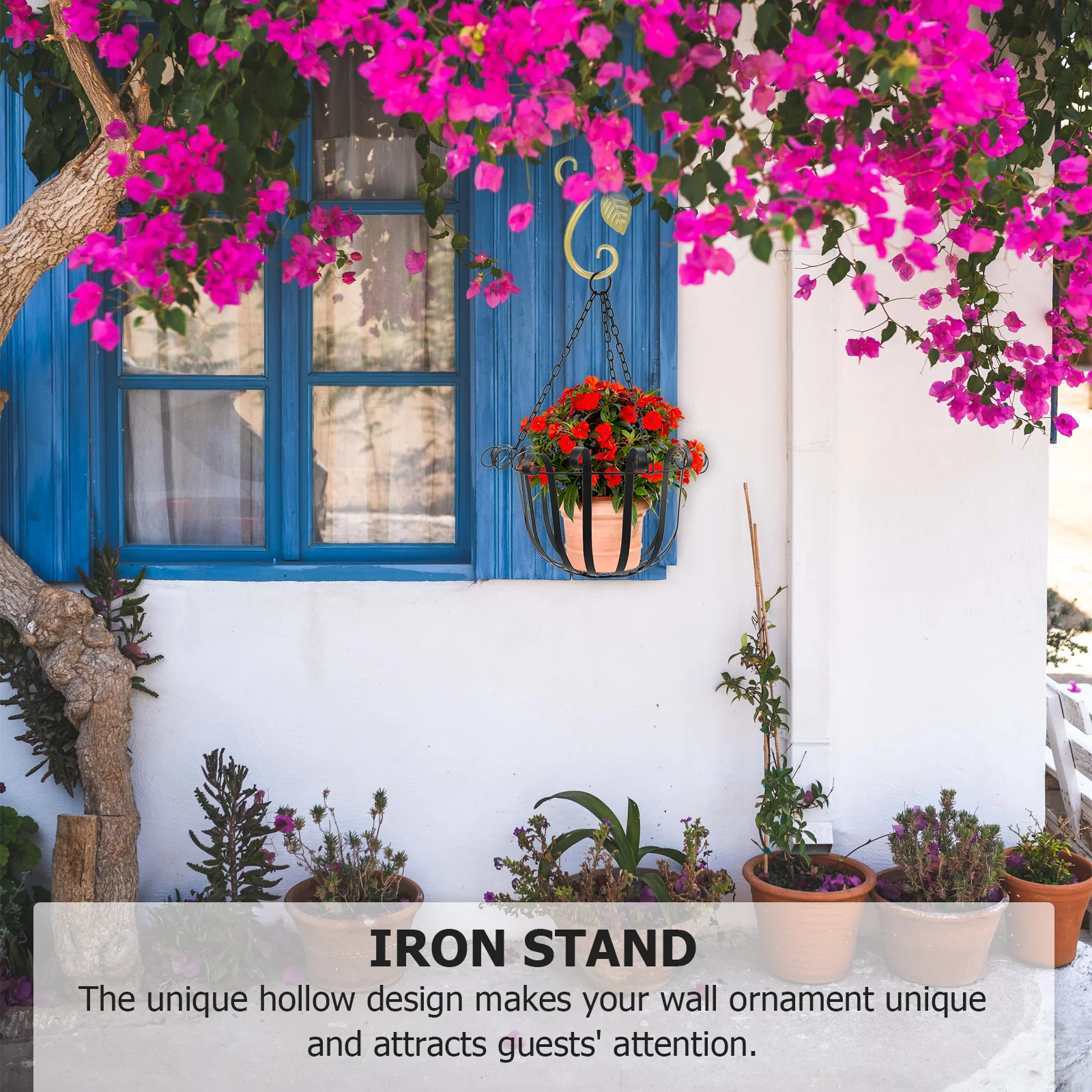 

Подвесной цветочный горшок, настенное украшение, высокая нагрузка, прочная конструкция, простая установка, садовый декор, подставка для растений, полый цветочный горшок