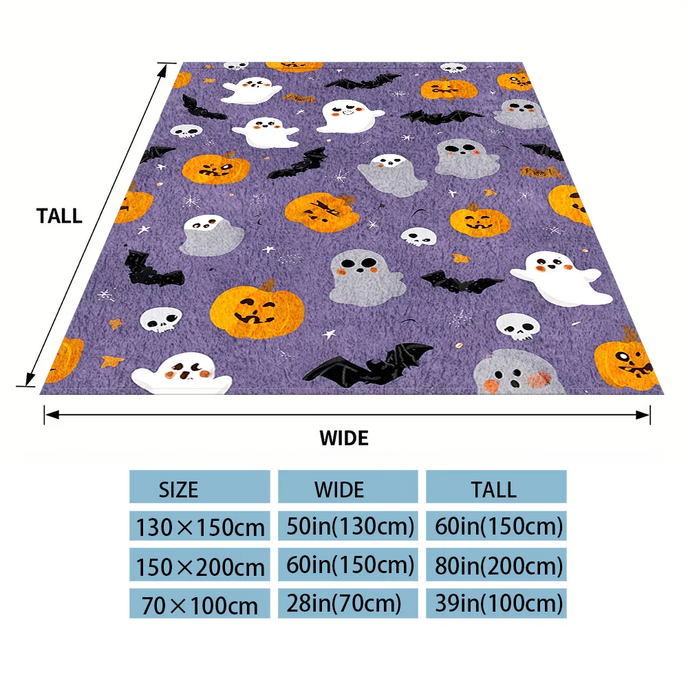Halloween -Mix Sofa Specific Soft Flannel Blanket, Universal Plush Gift Blanket For All Seasons