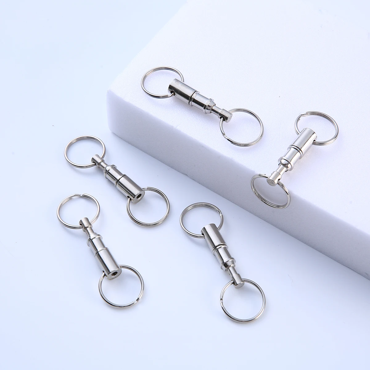 1/5/10/50pcs Detachable Key Chains Pull Apart Quick Release Keyrings Removable Double Split Rings Accessories