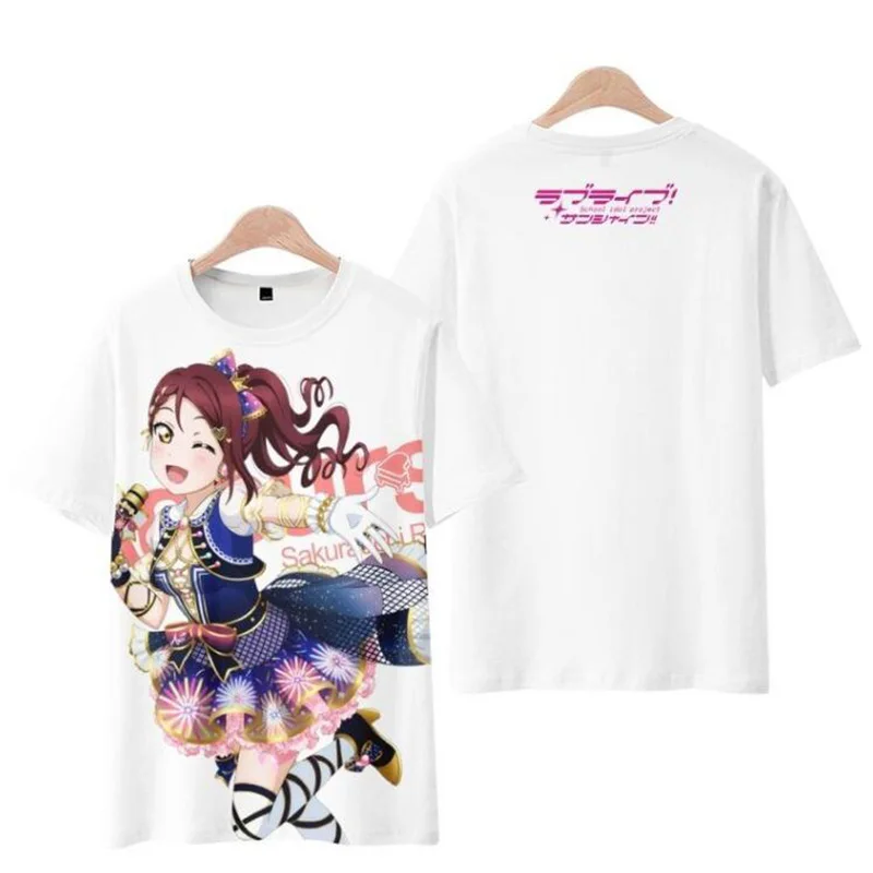 Anime Print LoveLive Sunshine Aqours Kawaii 3d T-shirt Men Women T Shirts Tops O-neck Short Sleeve T-shirts Tee Shirt Sweatshirt