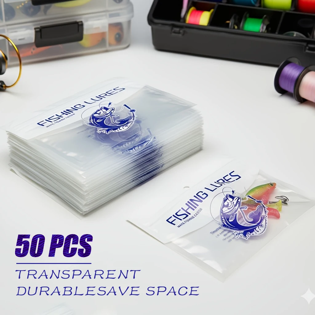 50pcs Thickened Fishing Bait Storage Packaging Bag,sealing Bag Suitable for Bait/hook/lead Sinker Small Fishing Accessories