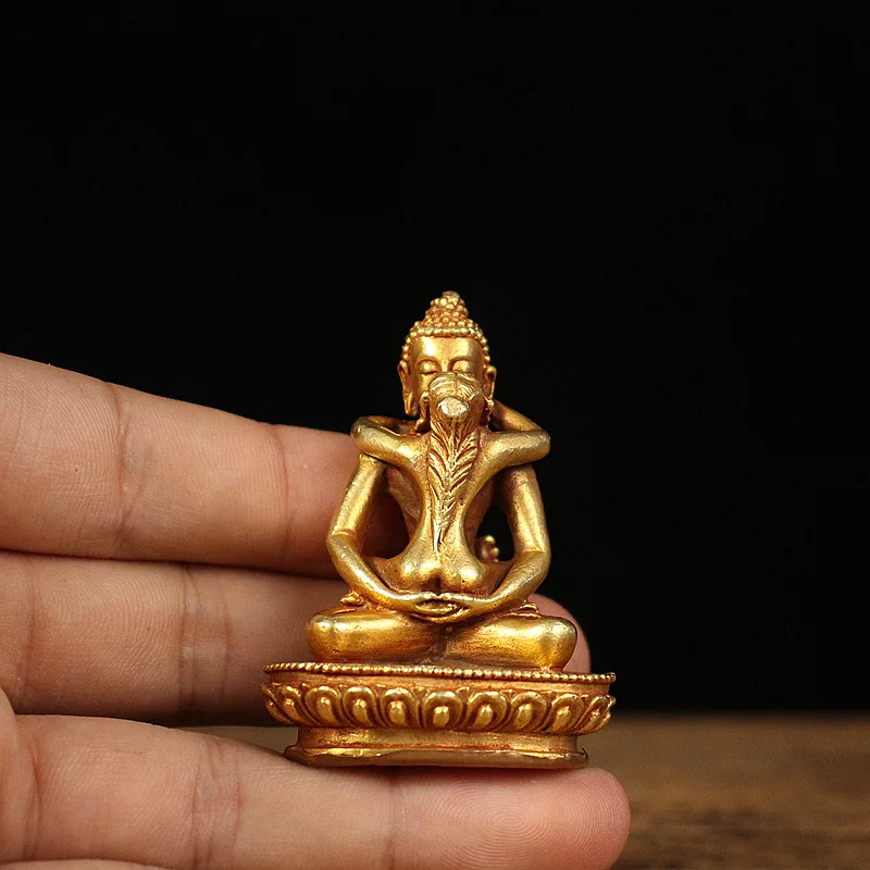 Wholesale Buddhist supply Buddhism Thailand Nepal Tibet copper double body happy buddha Samantabhadra Primordial Buddha