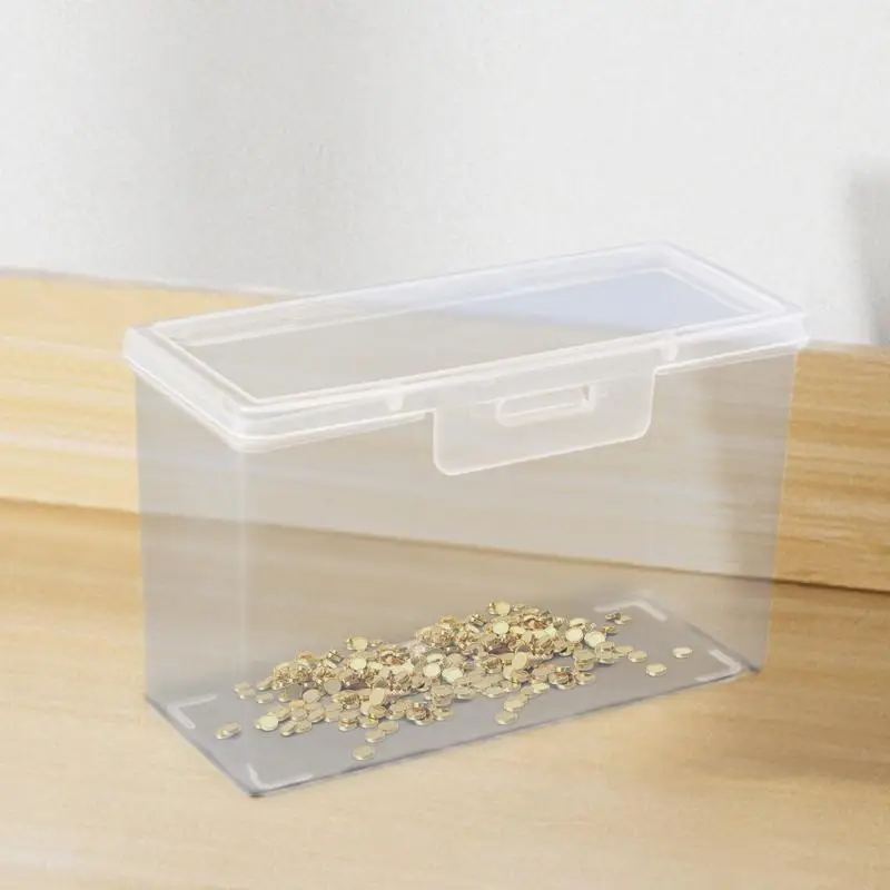 Business Card Container With Lid Clear Rectangular Business Card Box For Desktop Storage Organizer With Safety Buckle For Screw