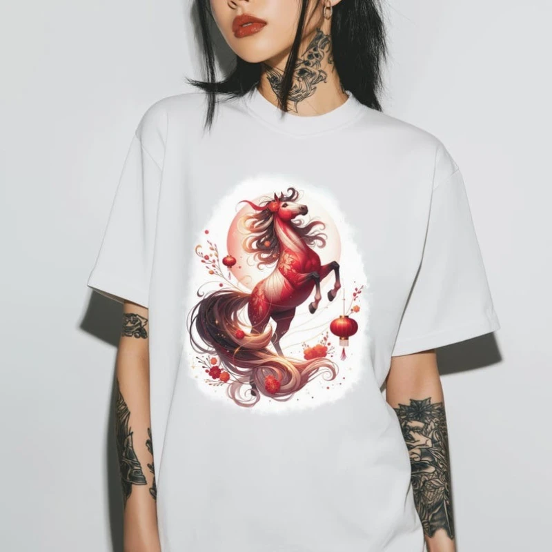 سنة الحصان 2026 التسامي PNG السنة القمرية الجديدة تصميم الصينية زودياك كليبارت عطلة DTF ملف رقمي تحميل قميص #1