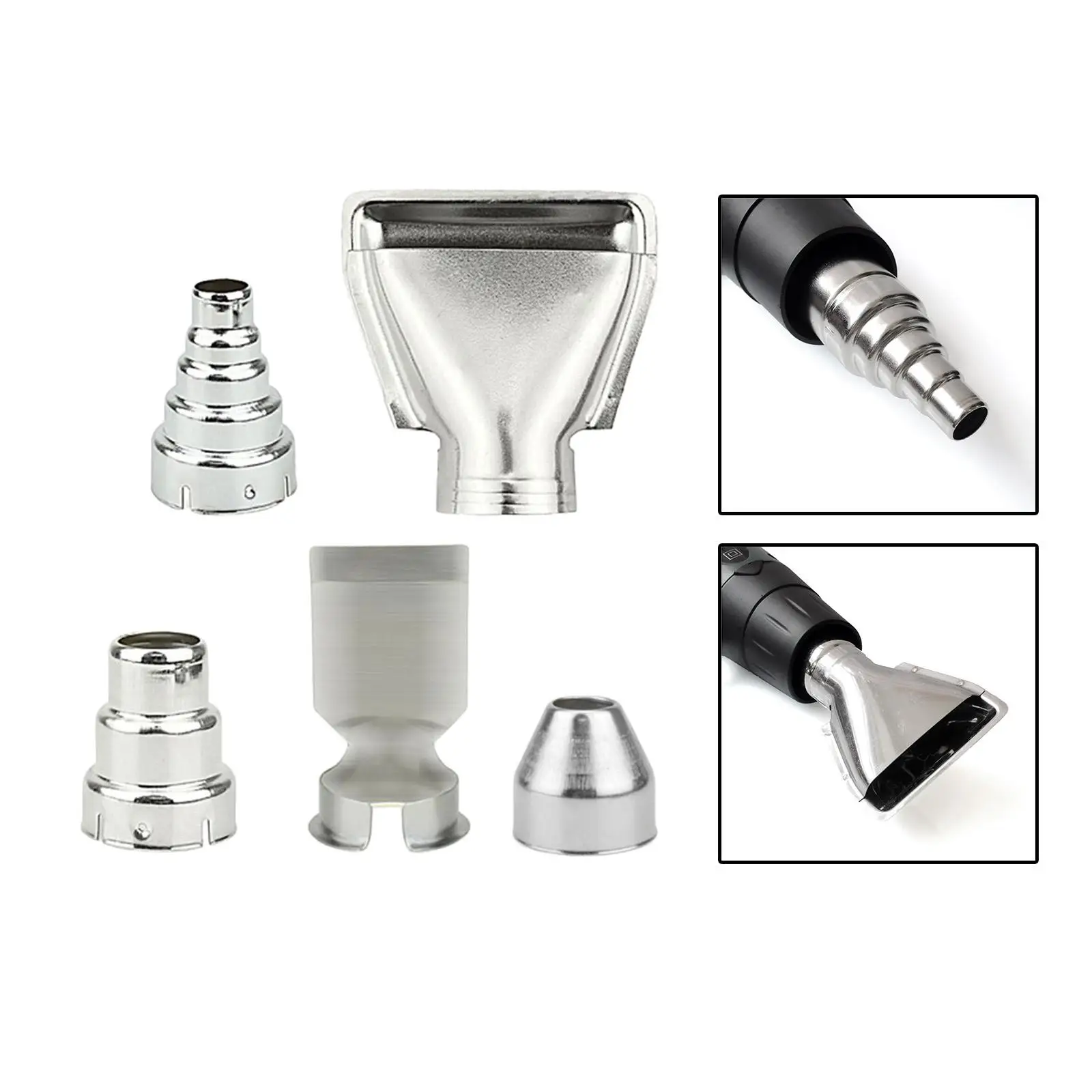 

5 Pieces Heat Nozzles Kit Heat Tips Repair Tools Stainless Steel for Hot