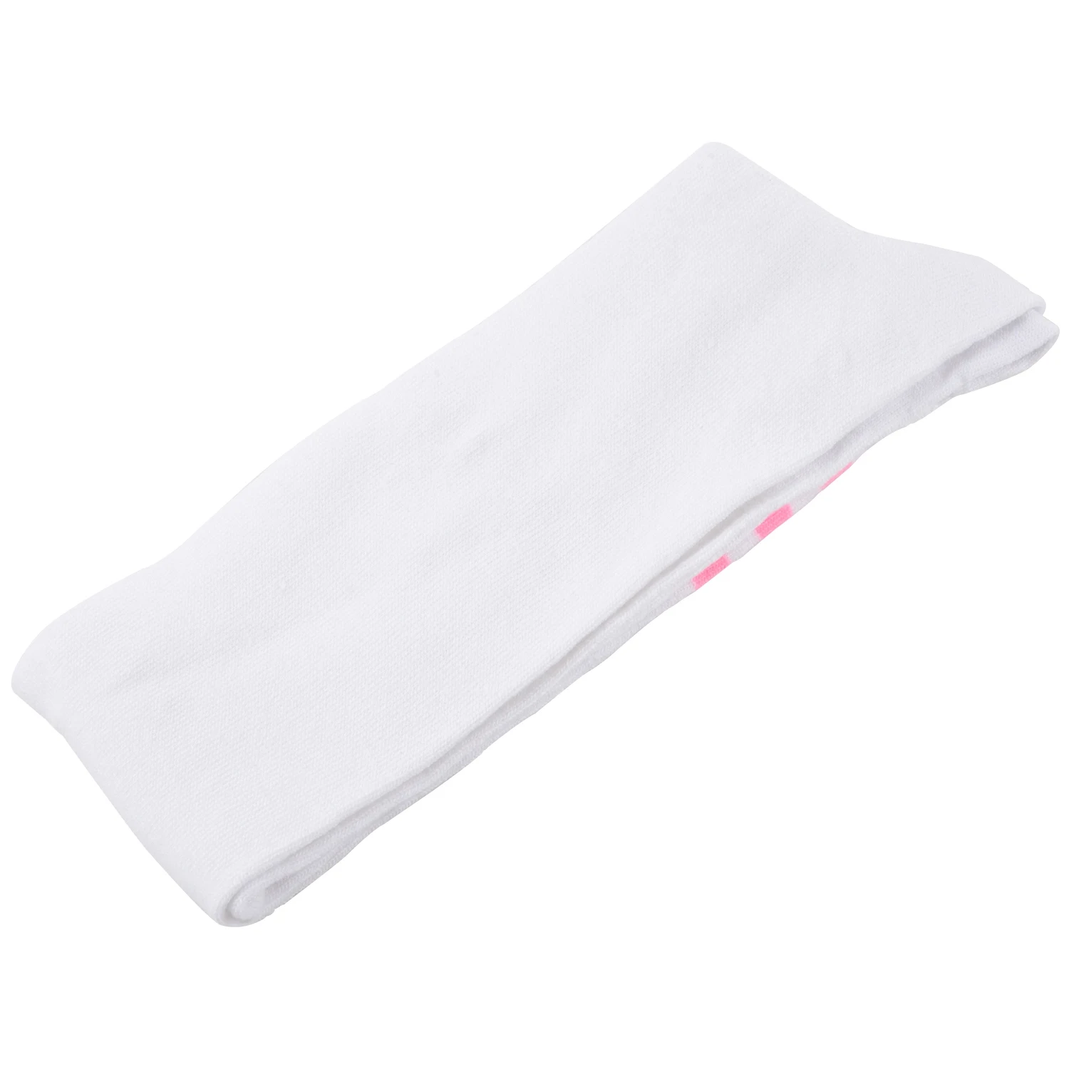 1pair Womens Athlete Thin Stripes Solid Thigh Highs Tights Over Knee Socks White w Pink