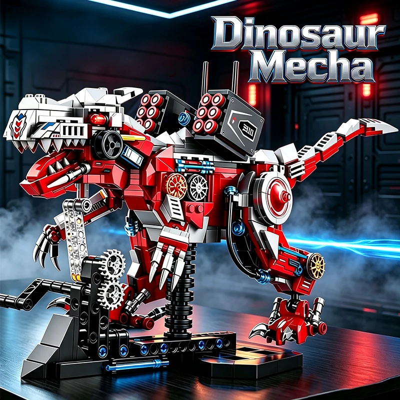 T Rex Building Blocks Animal Theme Hand Operated Poseable Dinosaur Model Buildable Toy Boys Birthday Gift Kids Christmas Gift