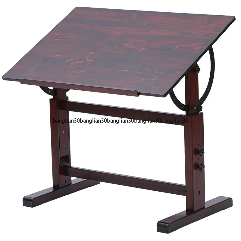 Solid wood lifting painting table Black walnut art drawing table Adjustable lifting art drawing table