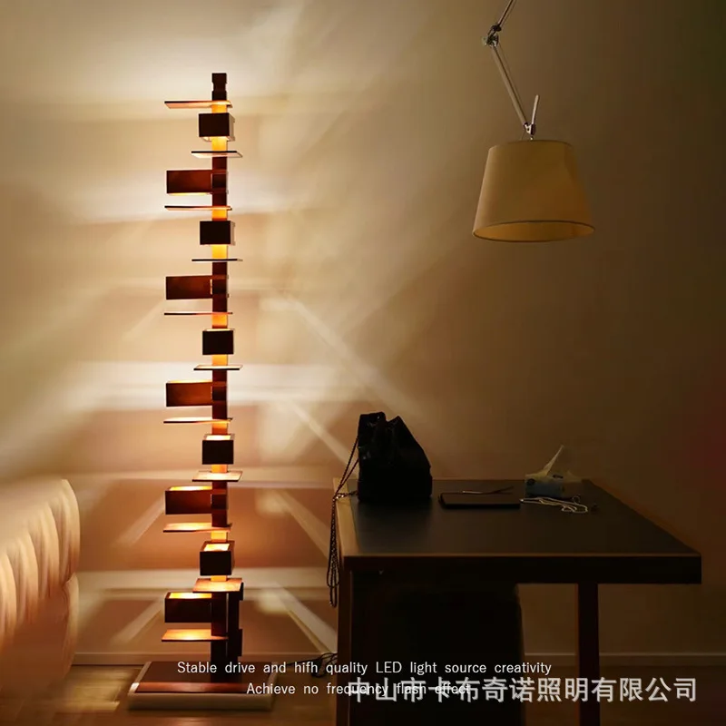 Flowing Water, Medieval French Solid Wood Floor Lamp Designer, Quiet Wind Living Room, Study Art Decoration Light