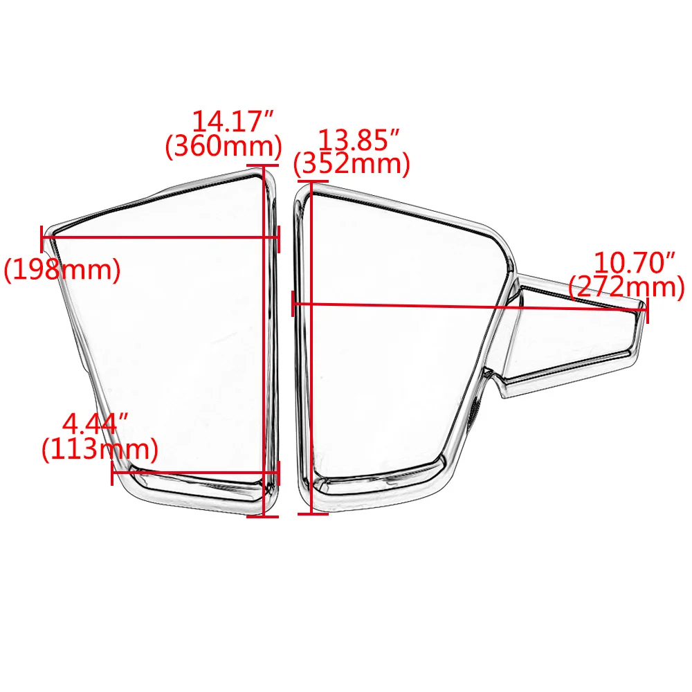 Accessorio moto Sinistra Destra Batteria Lato Carena Guard Chrome Misura Per Honda VLX600 VT 600C CD Shadow VLX Deluxe 1999-2008