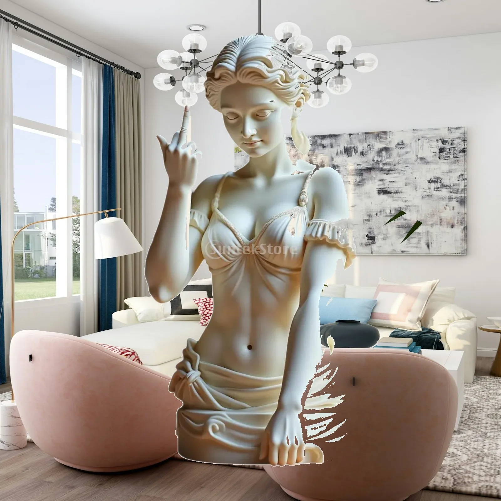 Hand Carved Venus Attitude Resin Statue Greek Roman Mythology Figurine Luxury Decoration for Bedroom Cabinet