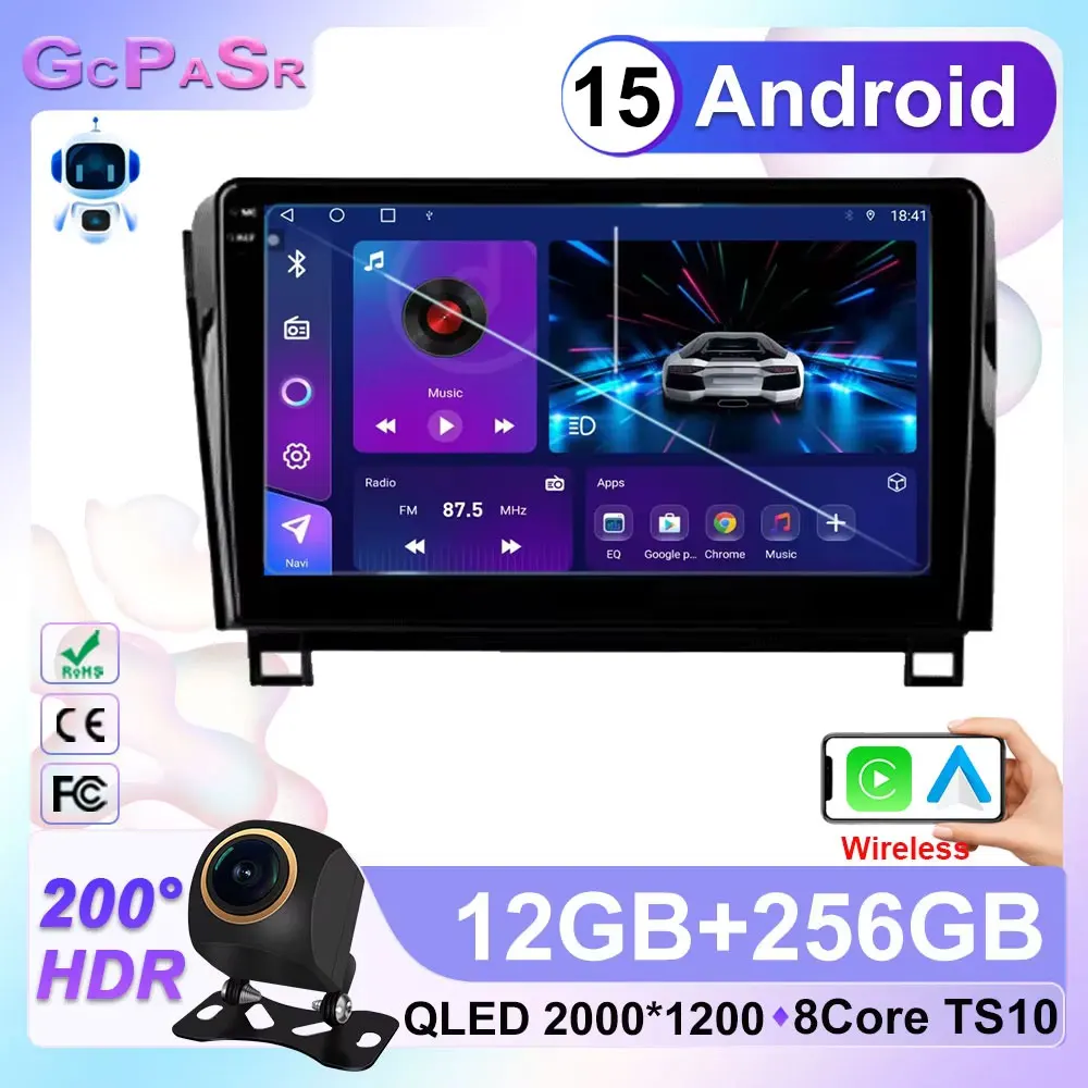 

Автомобильный радиоприемник Android 15 для Toyota Tundra XK50 2007-2013 Carplay Auto 4G + WIFI GPS-навигация Мультимедийный видеоплеер Стерео BT