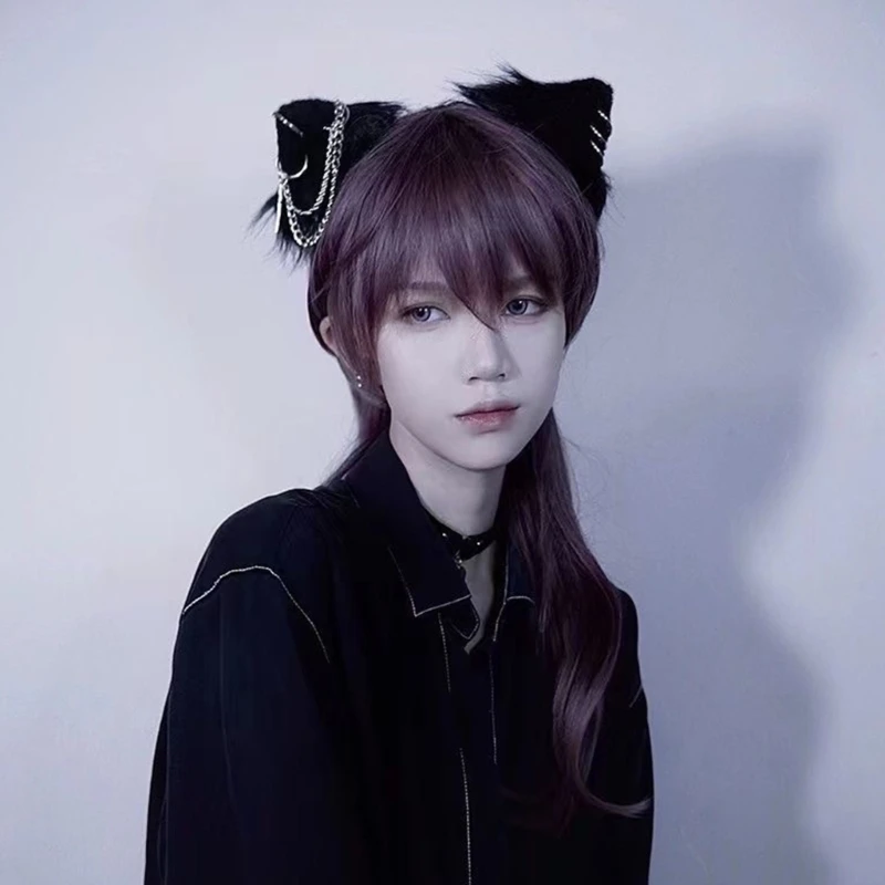 Gothic Ear Hair Clip Anime Show Maid Headband Teens Dark Series Headdress Women Hair Decorations