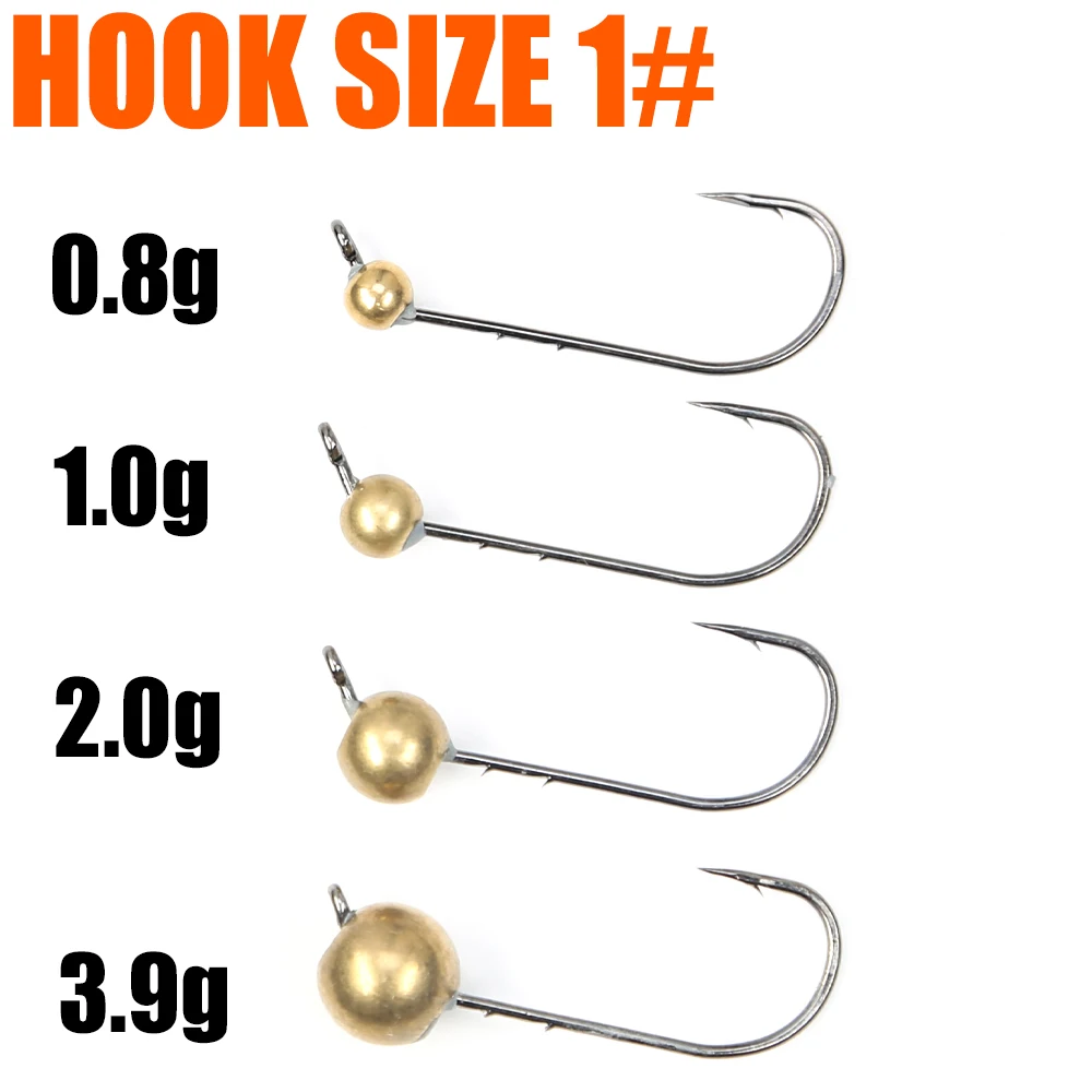 B&U 10 Stück Mini Micro Jig Kopfhaken Rockfish Freiliegender Kopfhaken Widerhaken Forelle Weicher Wurm Köder Jig Angelhaken Angelgerät – Detail 10
