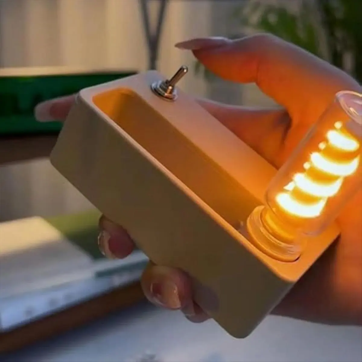 *A99Z Magnetic Suction Lamp Decompressions Mechanical Night Light 3D Rechargeable LED Press Lever Ejection Night Lamp