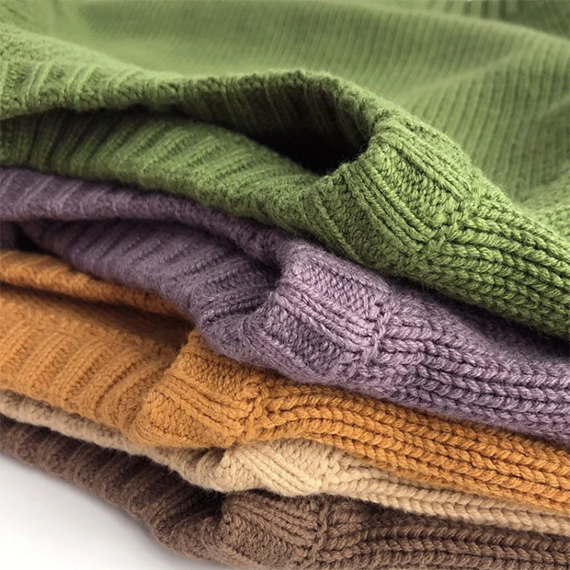 Herbst-Winter-Mode: Warme Pullover für Jungen und Mädchen, einfarbig, gestrickt, mit Rundhalsausschnitt, Oberteile für Kinder im Alter von 2 bis 8 Jahren, Unterhemd. – Detail 9