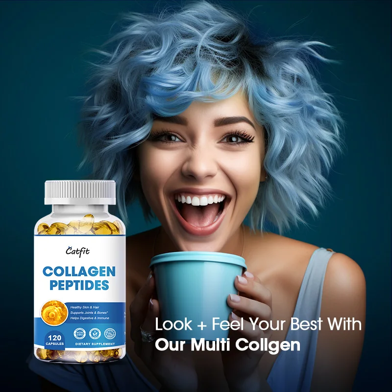 Multi Collagen Capsules for Hair Growth Prevent Hair Loss Skin Beauty Firmness Bone&Jionts Degestive Immune Health Free Shipping