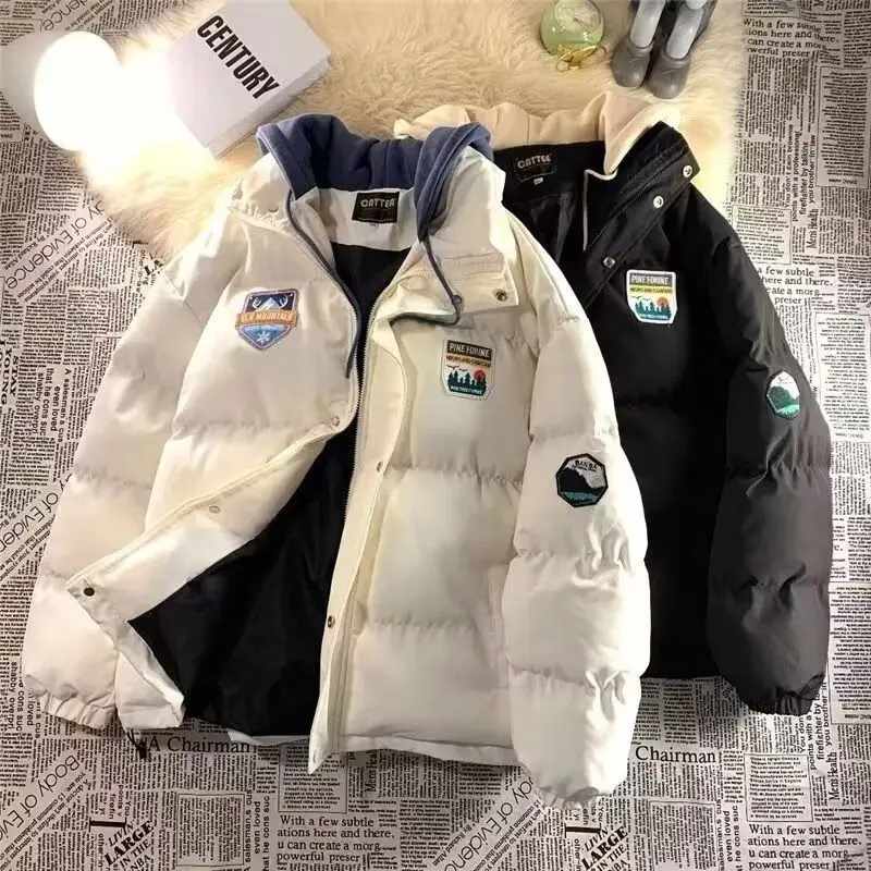 

Faionable Thiened Fce Winter Jaet Мужское хлопковое пальто Bread Sle Повседневная городская теплая верхняя одежда из полиэфирного волокна