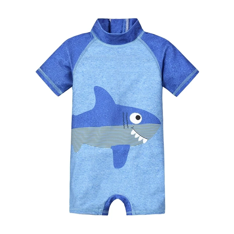 

Summer Baby boy Short Sleeved Swimwear Sunscreen High Elasticity Cartoon Printing Cute And Cool Out Doors Swimming Pool Parti