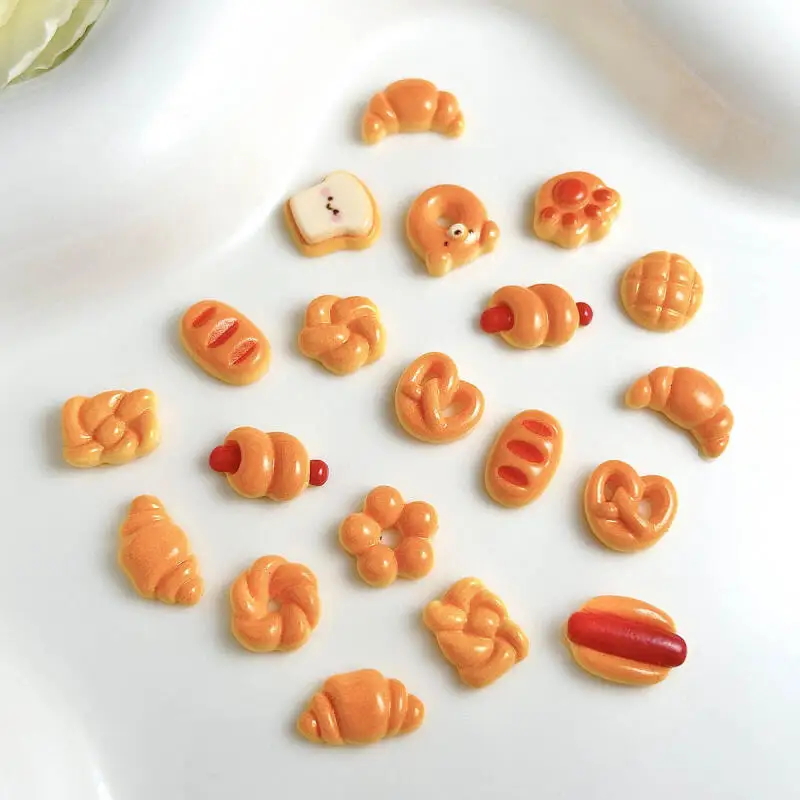 الإبداعية لطيف الكرواسون الدببة الكعك مسمار السحر مقلد لامعة الأناناس الكعك نخب الحلوى سلسلة مسمار الفن زينة DIY بها بنفسك