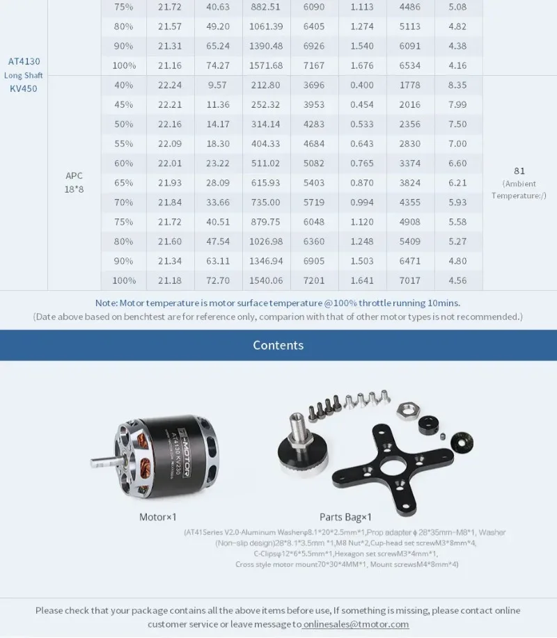 

T-HOBBYT-MOTOR Brushless Motor AT4130 KV230 300KV 450KV Customized UAV Drone Electric Fixed Wing Motor OEM or ODM