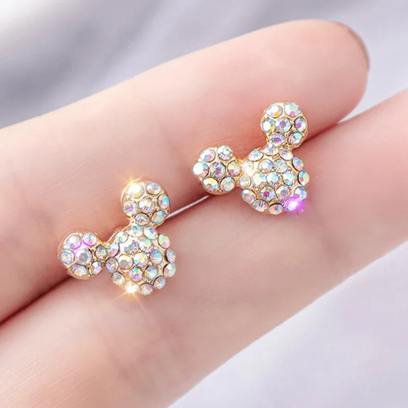 

New Disney Mickey Mouse S925 Sterling Silver Needle Simple High Quality Korean Earrings Female Jewelry Fashion Accessorie Gift