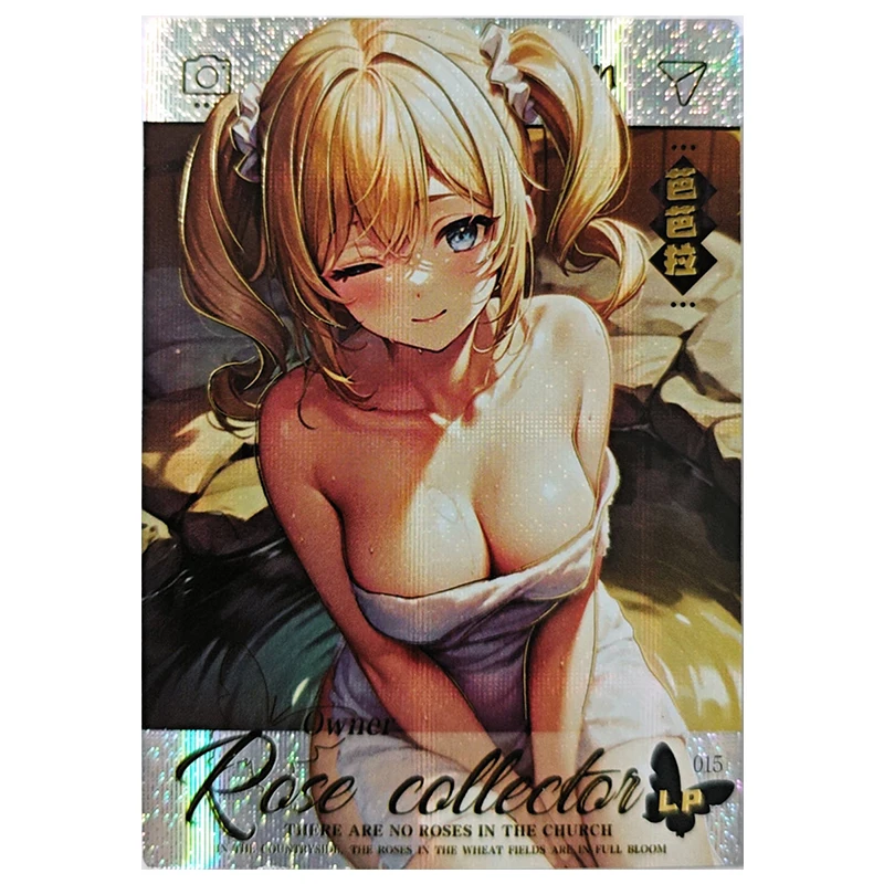 Anime Goddess Story Rare Limited LP Refraction Game Collectible Card Amber Isla Fischl Hoshino Ai Zabawki dla chłopców Prezent urodzinowy